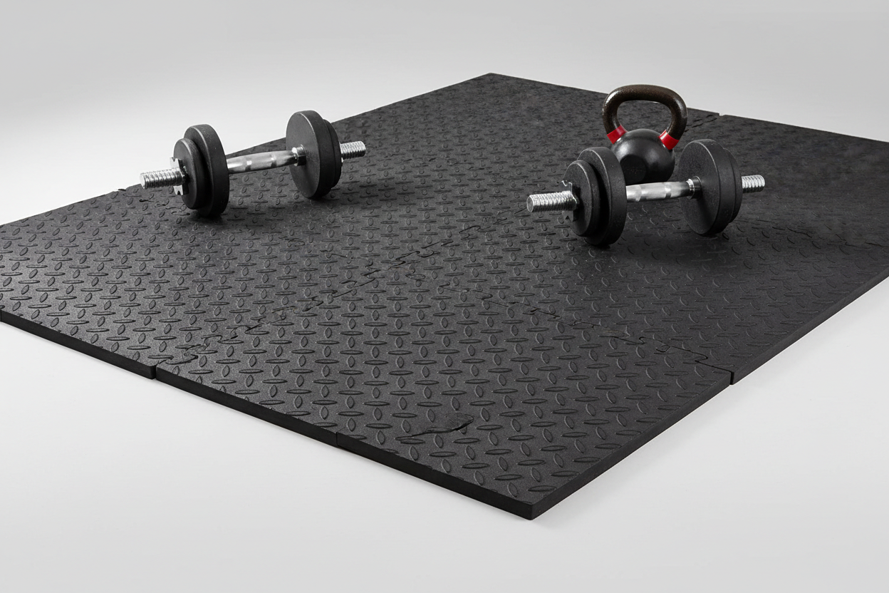 gym flooring tiles
20mm shock-absorbing rubber
Improves grip and reduces noise
Protects floors and equipment
Easy-to-clean surface
Modular tile format